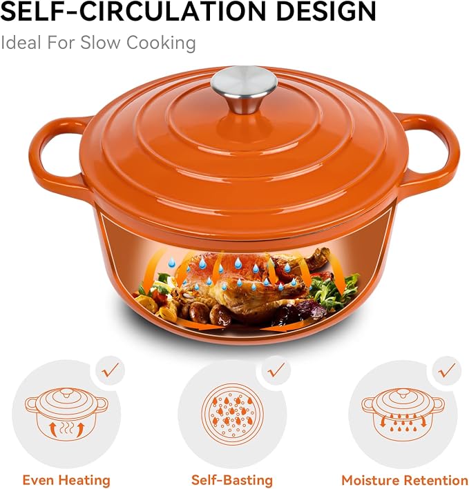 Miereirl 6 Quart Enameled Dutch Oven Pot - Image 2