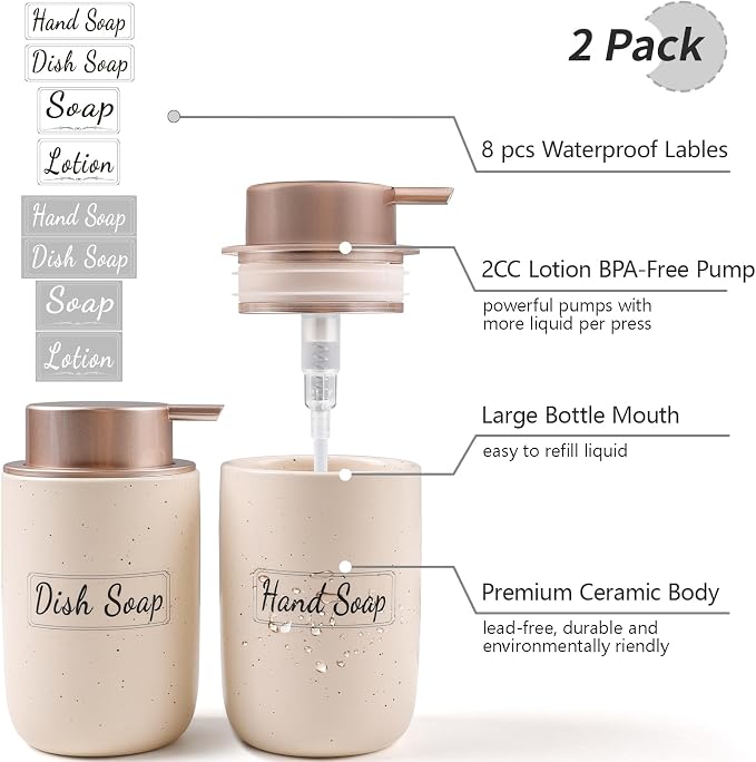 BosilunLife Apricot Soap Dispenser Set - Image 4
