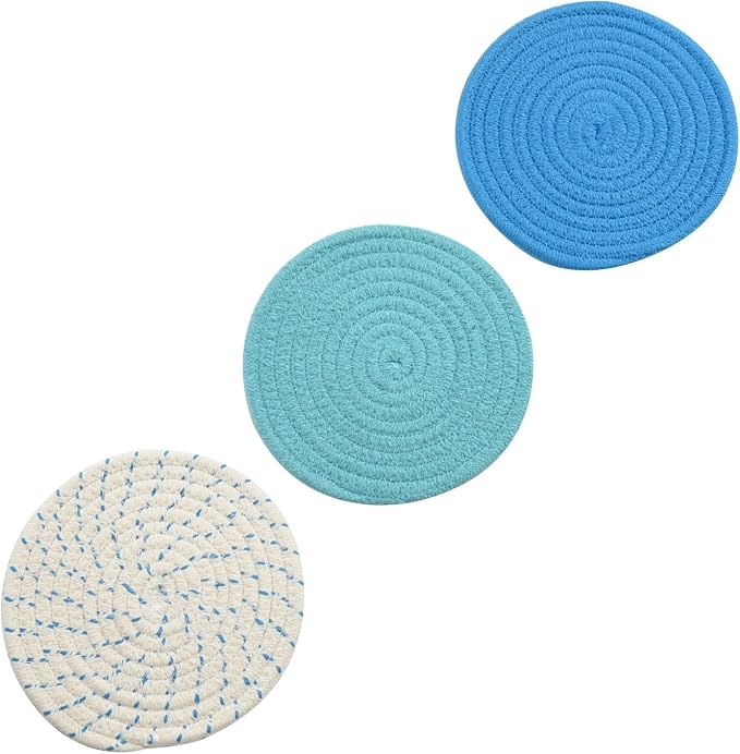 Kitchen Pot Holders Set Trivets Set 100% Pure Cotton Thread Weave Hot Pot - Image 4