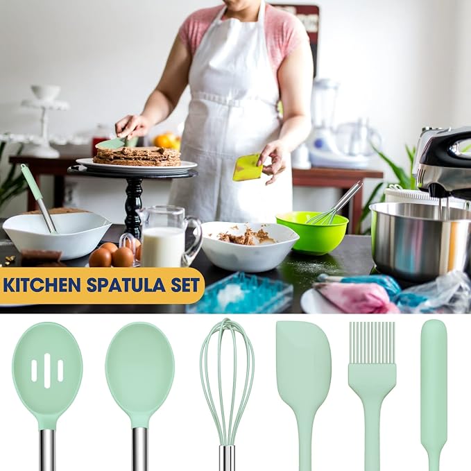 Silicone Cooking Utensil Set, Fungun Non-stick Kitchen Utensil 24 Pcs Cooking - Image 5