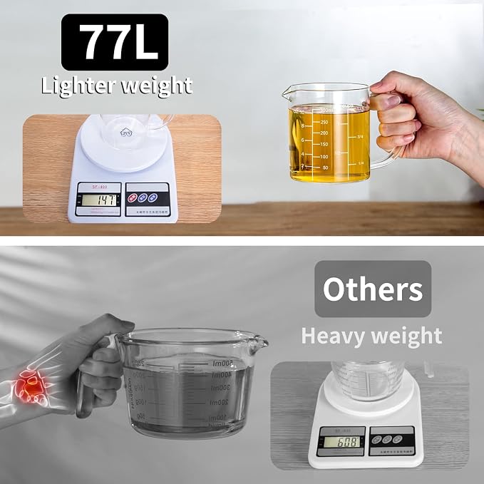 77L Glass Measuring Cup, High Borosilicate Glass Beaker - Image 3