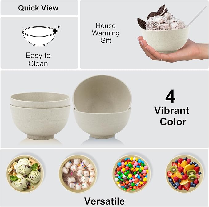 Wrova wheat straw dessert bowls 10oz set of 8 - Image 3