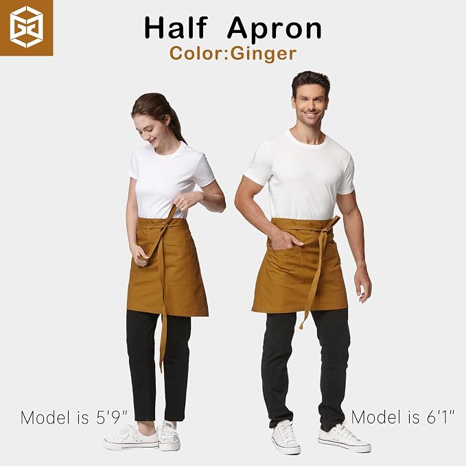 Unisex Waist Apron Half Bistro Apron Server Aprons - Image 4