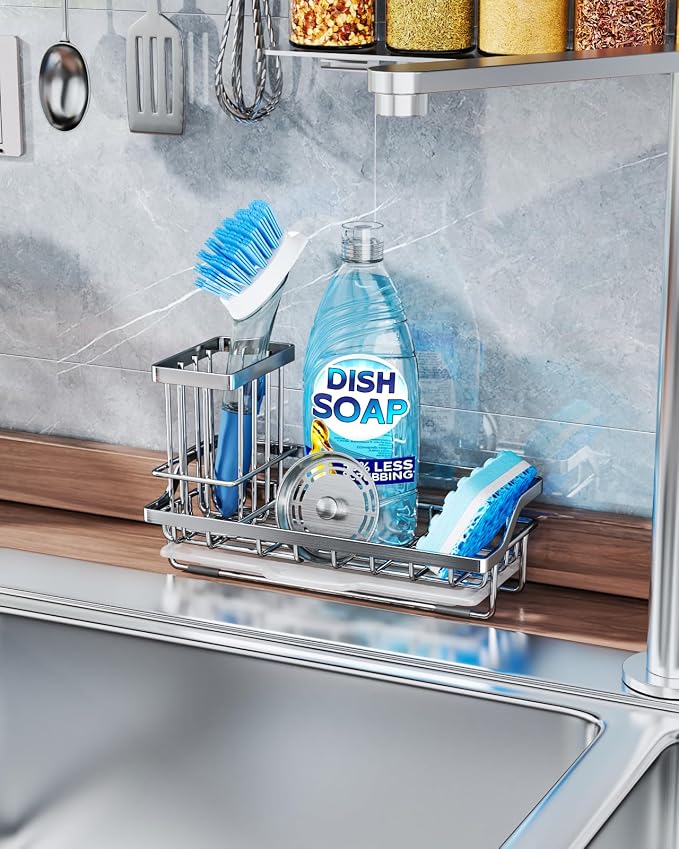 Consumest Sink Caddy, Kitchen Sponge Holder - Image 5