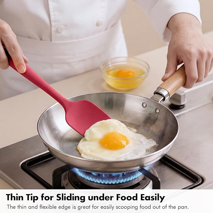 Silicone Spoonula Set: 600ºF Heat Resistant Food Grade Cooking Baking Utensils - Image 6