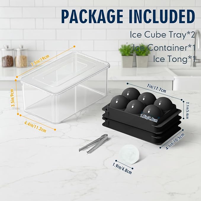 Large Ice Ball Maker Mold, 1.9" Round Ice Cube Mold - Image 3