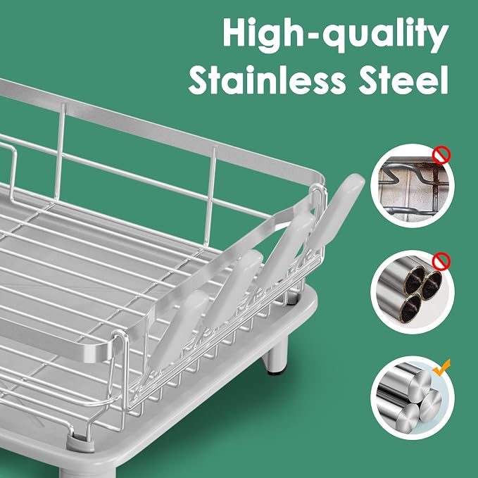 MOUKABAL Dish Drying Rack, Dish Rack, Stainless Steel Dish Racks - Image 3