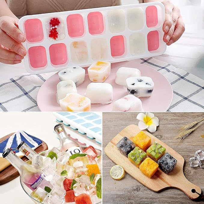 Ice Cube Trays, Silicone Easy-Release and Flexible 14-Ice Trays - Image 7