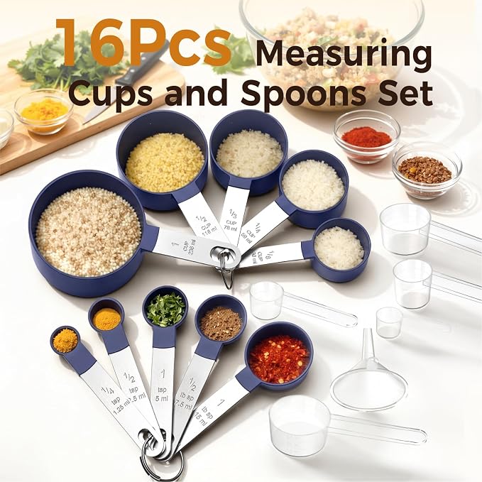 16PCS Measuring Cups and Spoons Set, Measuring Spoon Set - Image 2