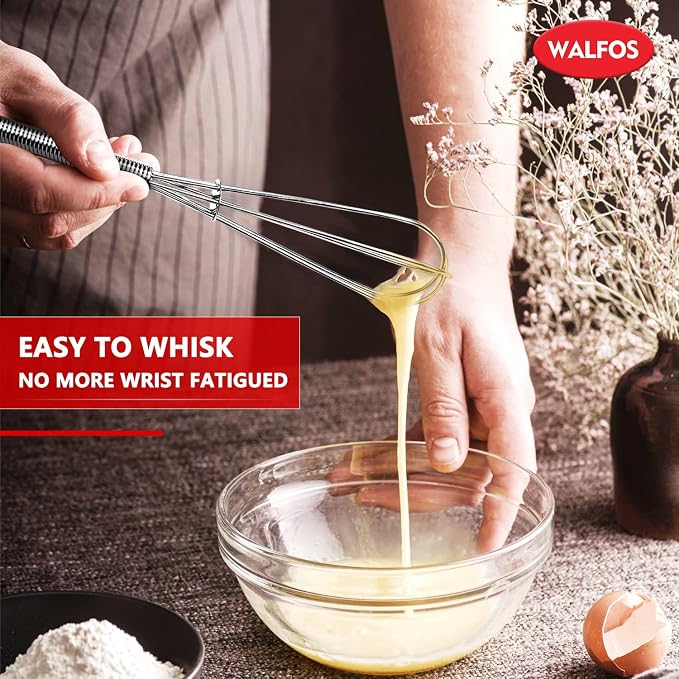 Walfos Mini Whisks Stainless Steel, Small Whisk 2 Pieces, 5in and 7in Tiny Whisk - Image 8