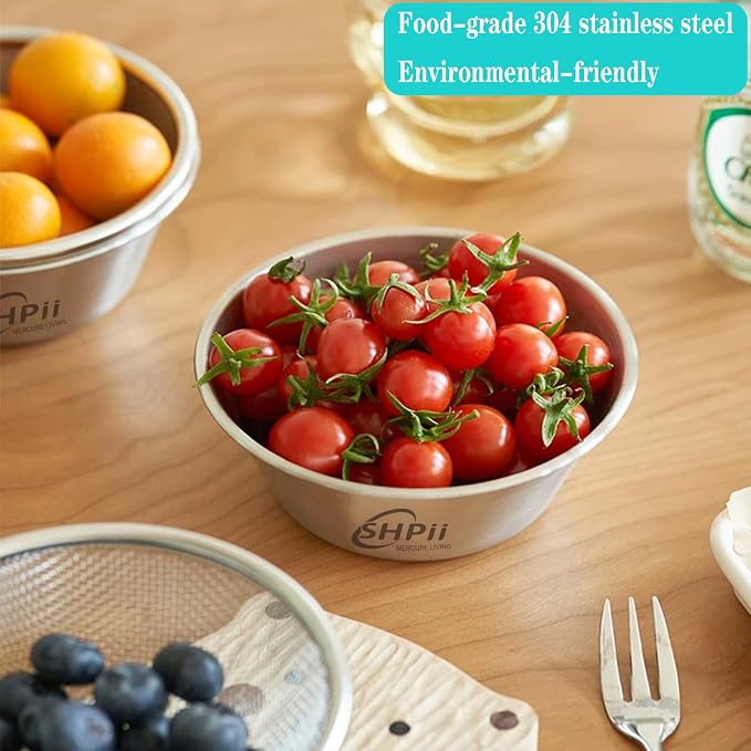 2 Piece Mini 304 Stainless Steel Colander - Image 4