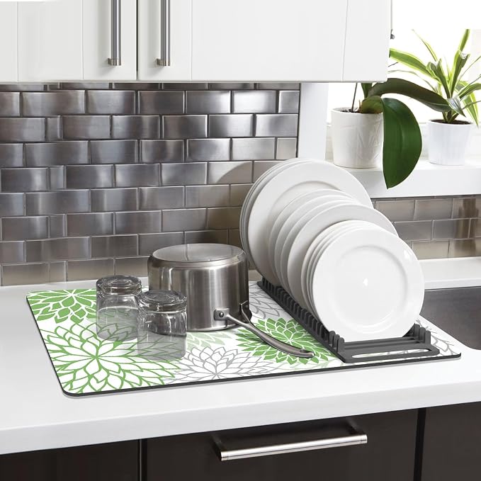 Findosom 2PCS 12" x 20" Dish Drying Mat & 24" x 5.5" Sink Splash Guard - Image 5