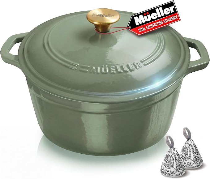 MUELLER HOME 6 Quart Enameled Cast Iron Dutch Oven by MUELLERHOME