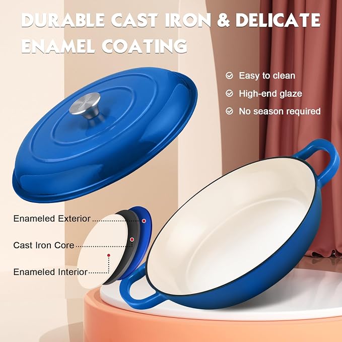 Overmont Enameled Cast Iron Dutch Oven - Image 3