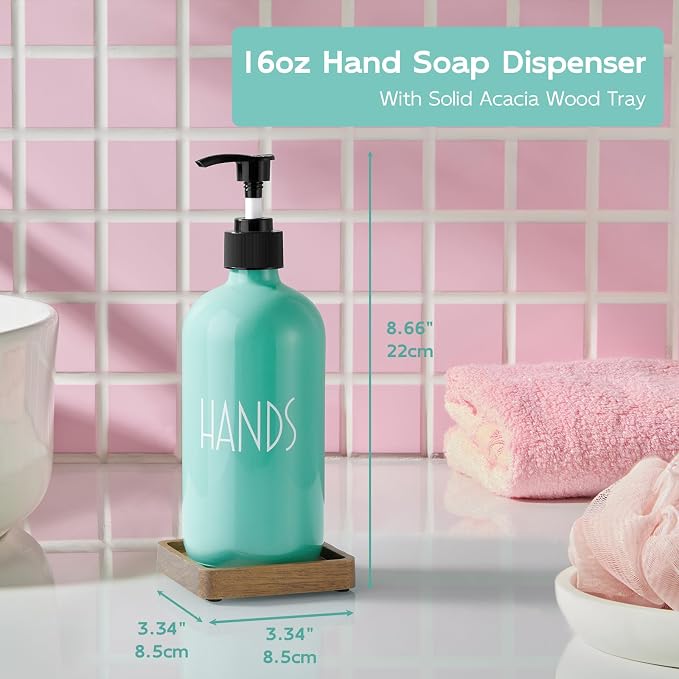 Turquoise Glass Hand Soap Dispenser - Image 5