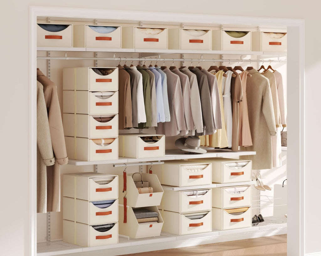 Stackable Storage Drawers - Large Collapsible Storage Bins with