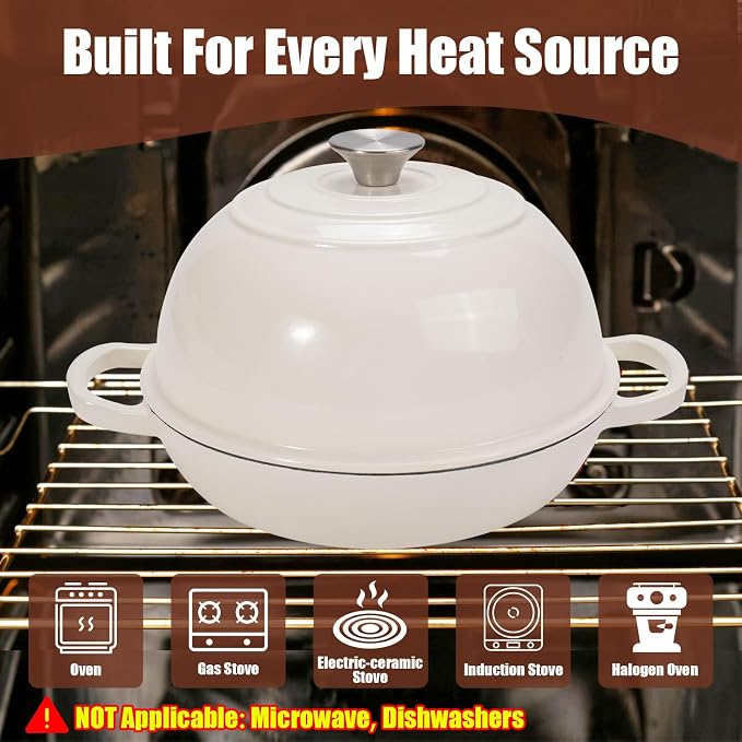 6QT Enameled Cast Iron Dutch Oven - Image 5
