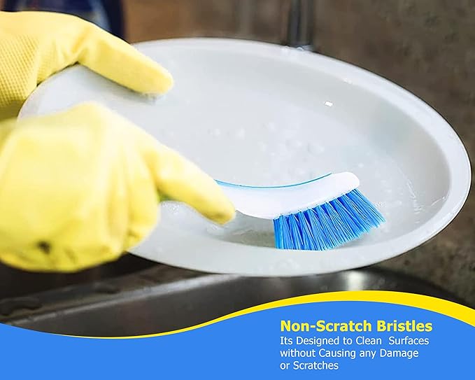Zuvo Plastic Long Handled Scrubbing Suction Cup, Durable Bristles, Dish Washing - Image 2