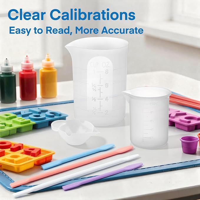 Gartful 16PCS Silicone Measuring Cups Set, Resin Casting DIY Tool Kit - Image 3