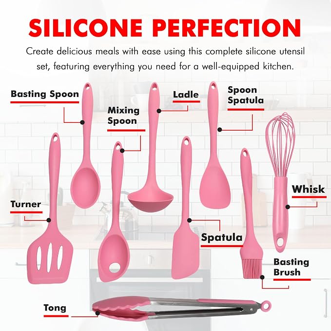 Chef Craft - Premium Silicone Kitchen Tools and Utensils Set, Non-Scratch - Image 4