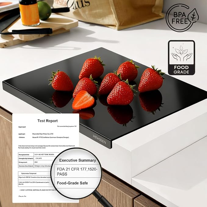 Black Cutting Boards for Kitchen, Large Acrylic Cutting Board - Image 4