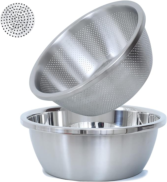 304 Stainless Steel Microporous Colander, 1.5QT Large Capacity by Paoli
