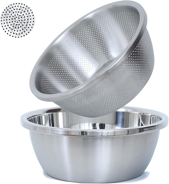 304 Stainless Steel Microporous Colander, 2.5QT Large Capacity by Paoli