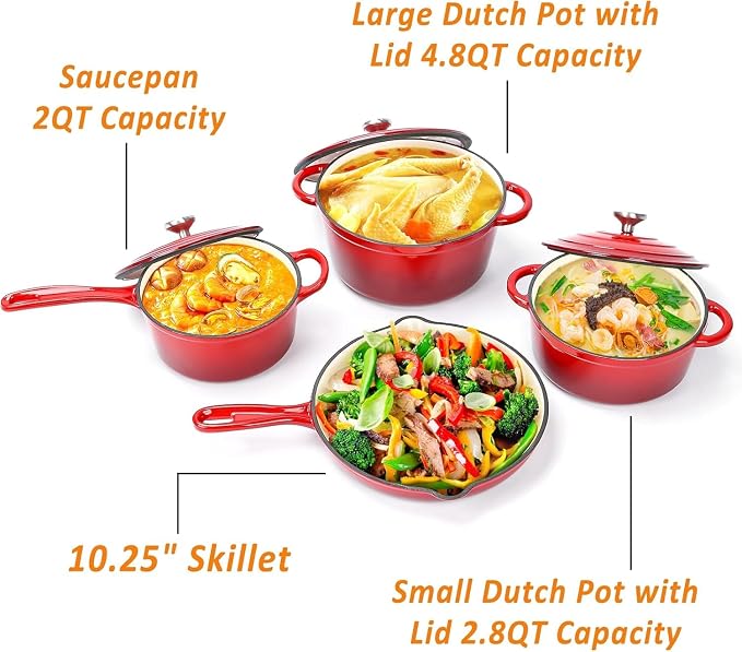 Hisencn Enameled Cast Iron Cookware Set - Image 4