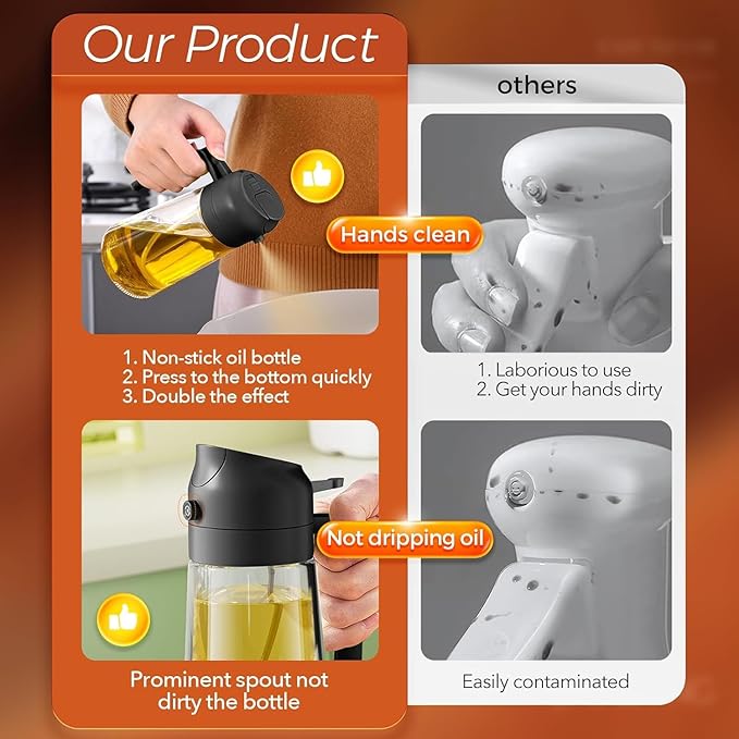 16oz/470ml Glass Olive Oil Sprayer - Image 6