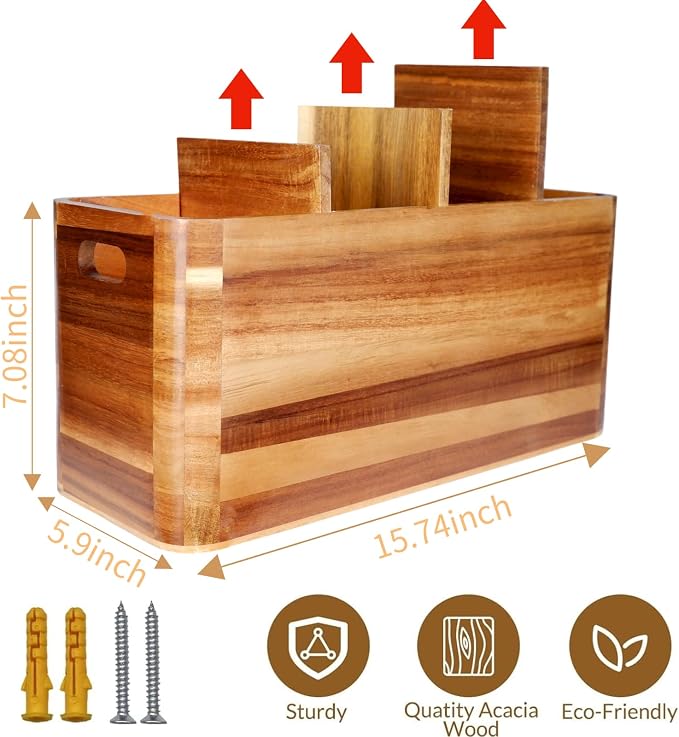 Wooden Kitchen Utensil Holder Organizer - Image 2