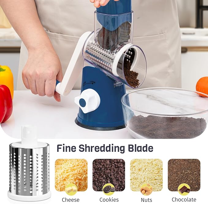 Cheese Grater Hand Crank, Rotary Cheese Shredder - Image 5