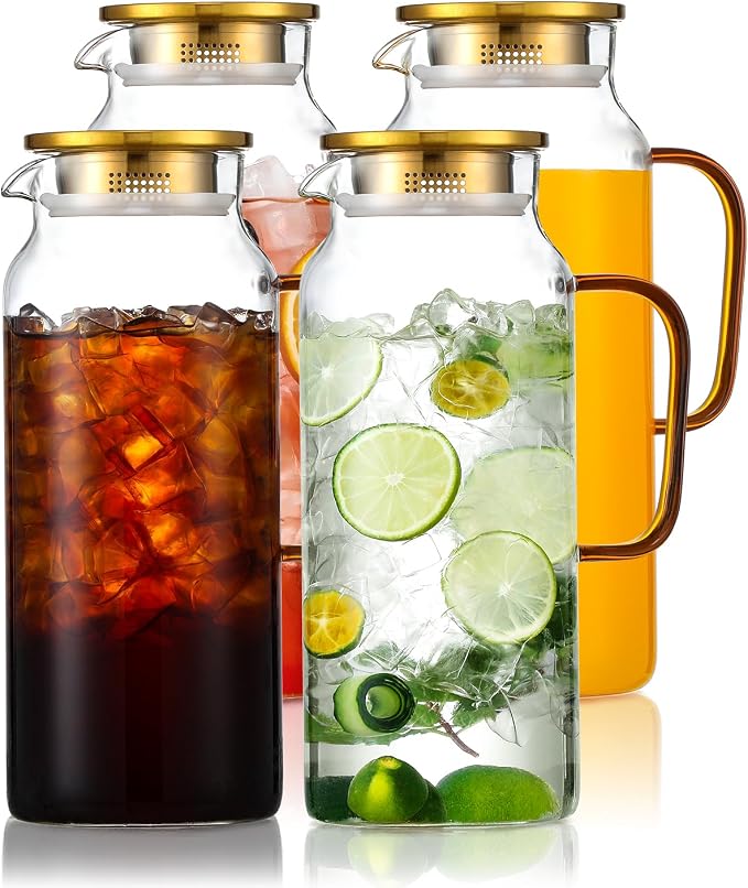 4 Pack 2 Liter/68 oz Glass Pitcher by Unknown