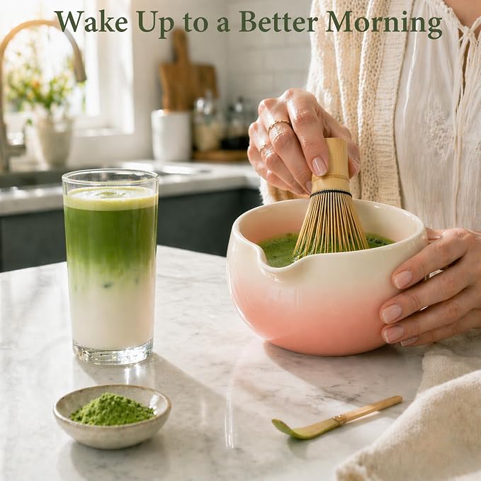 Matcha Whisk Set, Ceramic Matcha Set Includes Bowl & Holder, Bamboo Whisk - Image 7