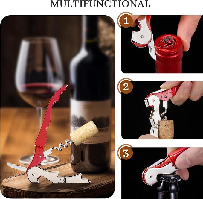 HYZ 2-Pack Wine Opener Waiter Corkscrew, Professional Wine Key - Image 5