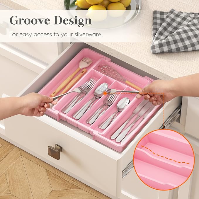 Lifewit Silverware Drawer Organizer, Expandable Utensil Tray - Image 7