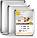 Baking Sheet Set of 3, Commercial Grade Stainless Steel Cookie Sheets by Unknown