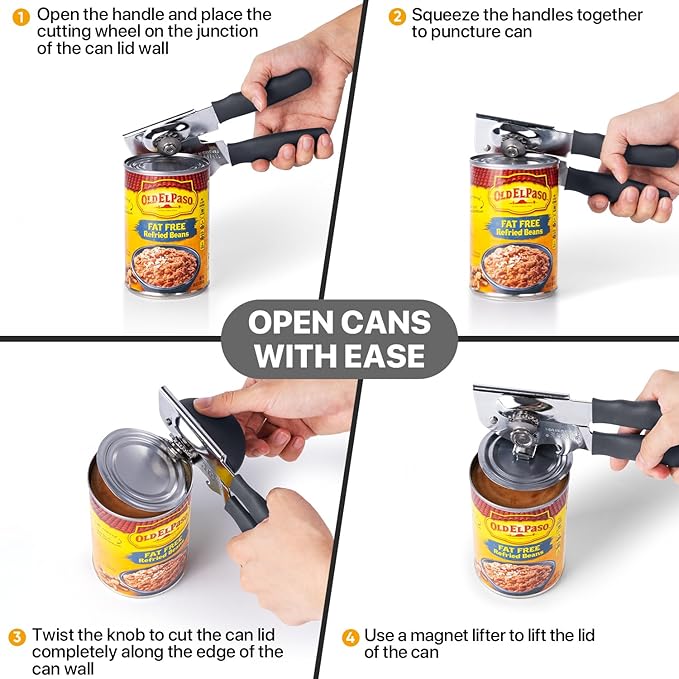Can Opener Manual Heavy Duty, UHIYEE Hand Held Can Openers - Image 7