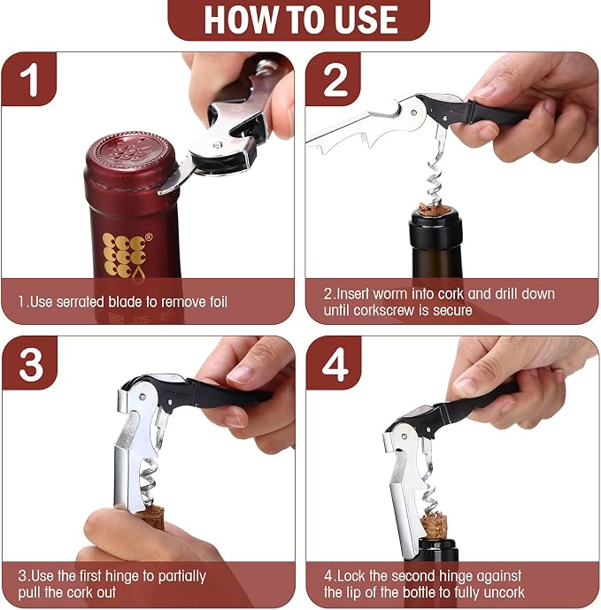 Honoson Wine Keys Opener Travel Wine bottle Opener Waiter Beer Bartender - Image 4