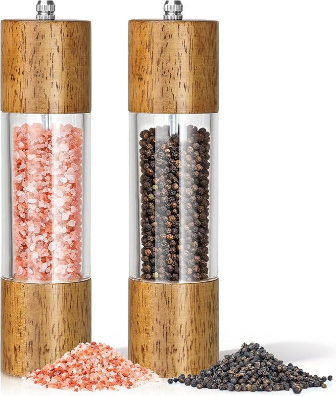 2-Pack Wooden Salt and Pepper Grinder Set by JTGILKFR