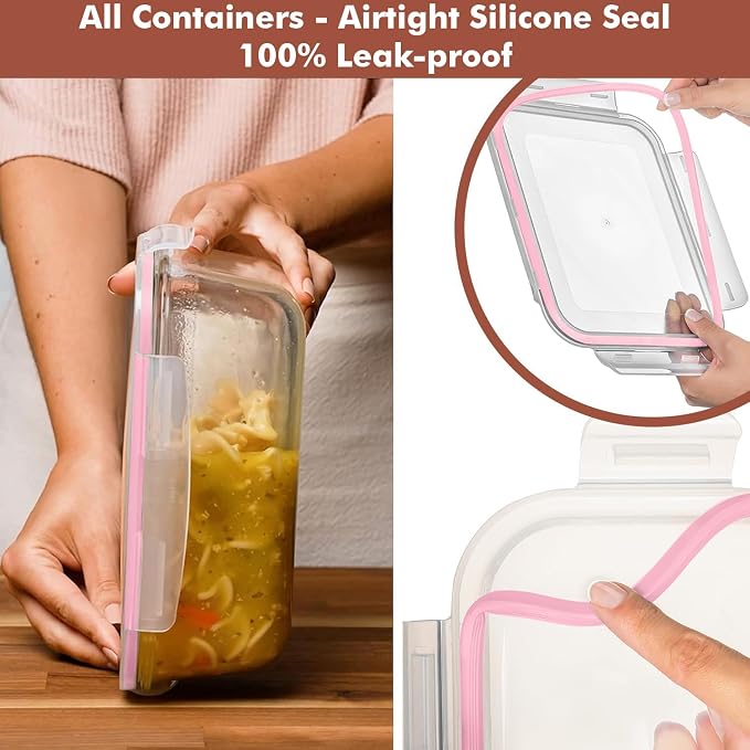 Razab 4 PC 1860ml / 63 Oz / 8 Cups Large Glass Food Storage Containers - Image 4