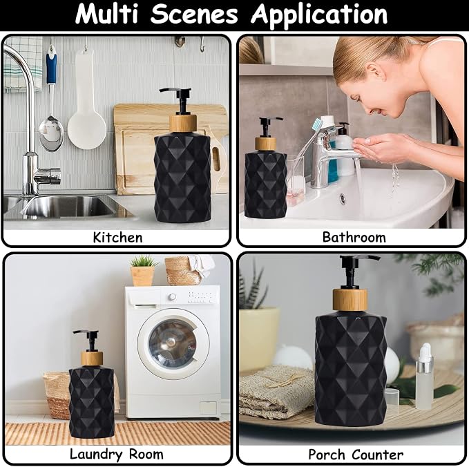 Black Glass Soap Dispenser Set - Image 5