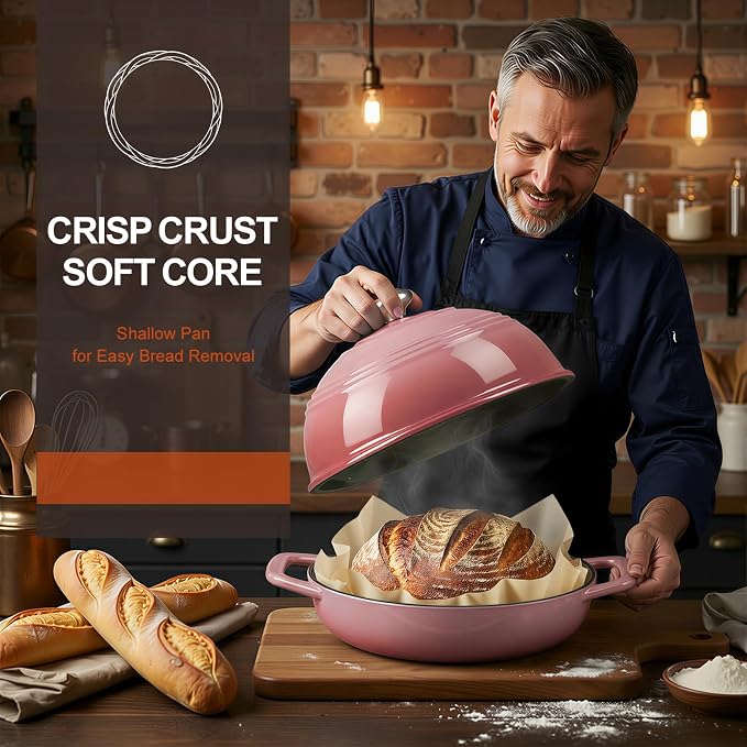 Overmont Enameled Cast Iron Bread Oven - 6QT Bread Dutch Oven - Image 7