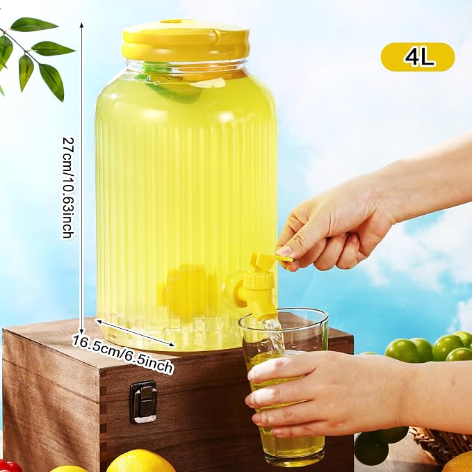 SiliFine 2 Pieces 1 Gallon Plastic Beverage Dispenser - Image 3