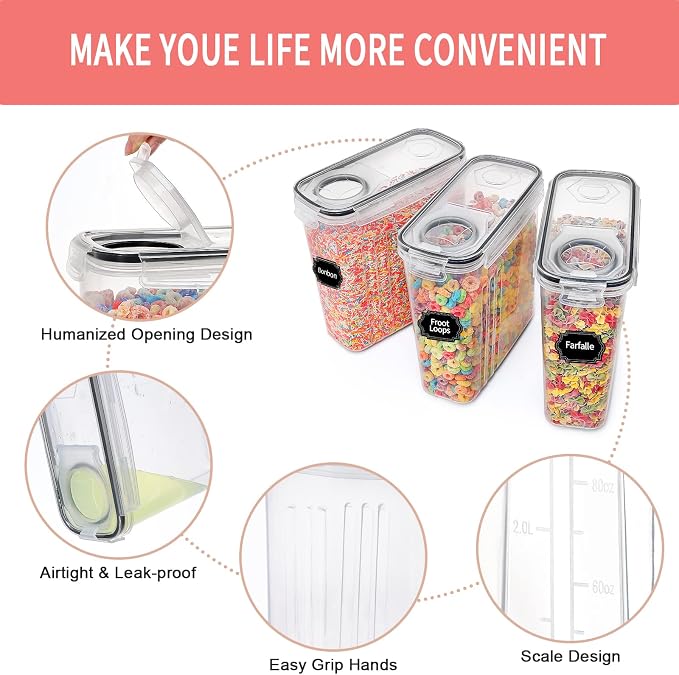 PRAKI Large Dry Food Storage Containers - Image 3