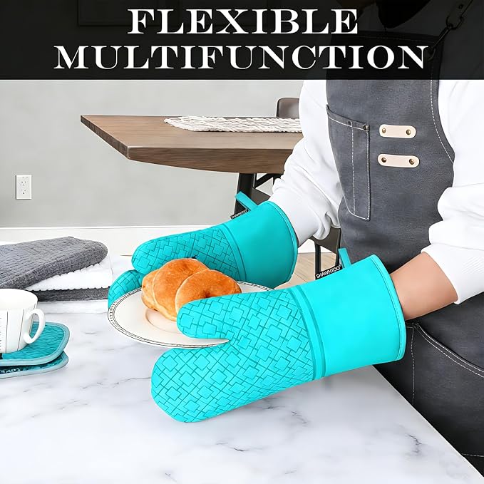 Oven Mitts and Pot Holders Sets 6pcs, Kitchen Oven Glove, High Heat Resistant - Image 5