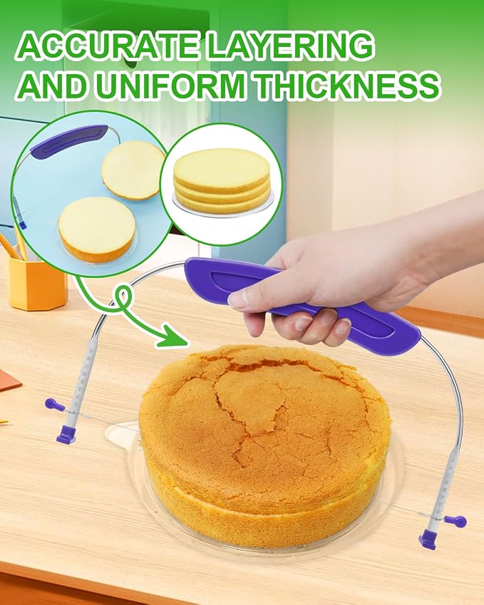 Purple Cake Cutter Slicer Leveler, Premium Food Grade Stainless Steel Cake - Image 4