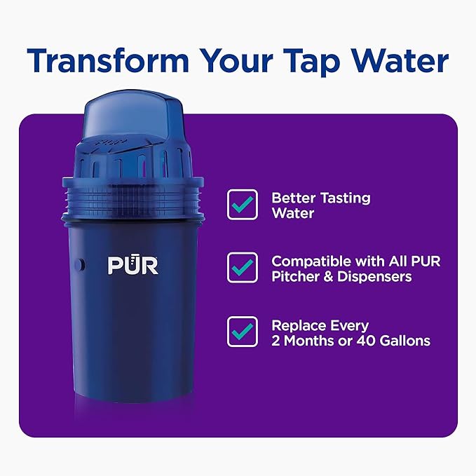 PUR Water Pitcher & Dispenser Replacement Filter 2-Pack, Genuine PUR Water - Image 3