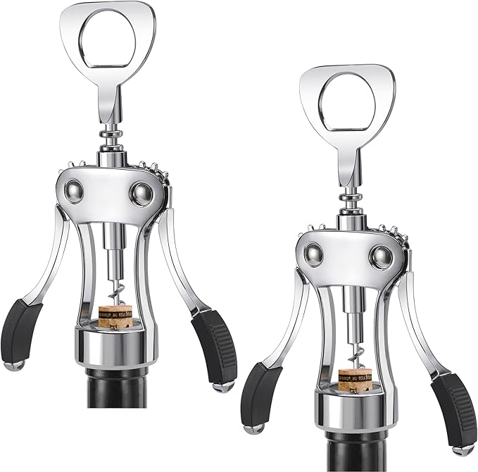 KORCCI Wine Opener, Heavy-Duty Zinc Alloy Wing Corkscrew, Premium Beer Bottle by KORCCI