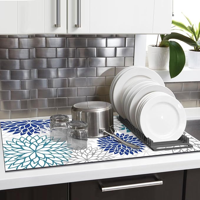 Findosom 2PCS 16" x 24" Dish Drying Mat & 24" x 5.5" Sink Splash Guard - Image 8