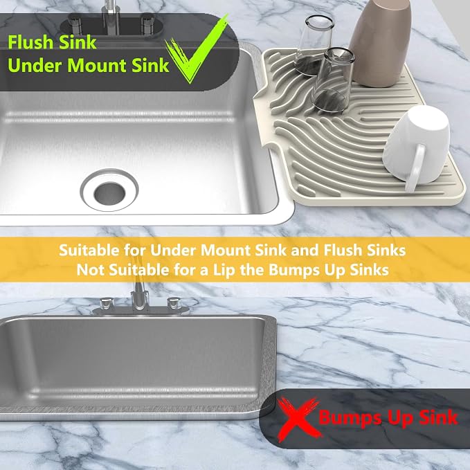 Silicone Drying Mat for Kitchen Counter, Dish Drying Rack Matt - Image 6